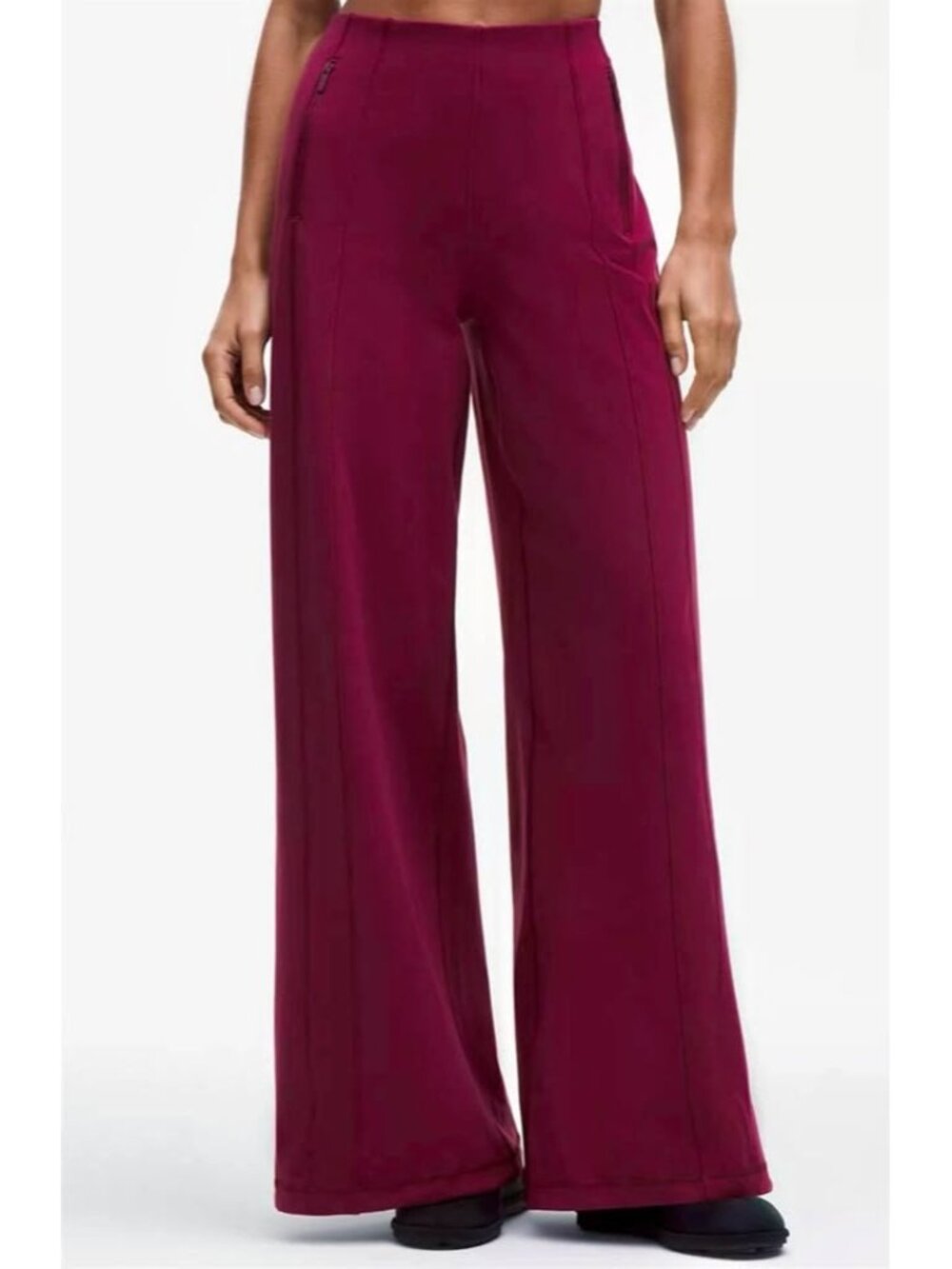 Lululemon Define Luon Wide-Leg High-Rise Pant, Size L, Oxblood